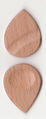 Thicket Wooden Guitar Pick - Thumb & Finger Groove - Steam Beech - Pack of Three